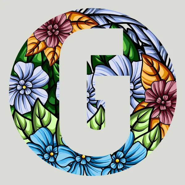Çiçeksel monogram alfabe illüstrasyonu. vektör tasarımı