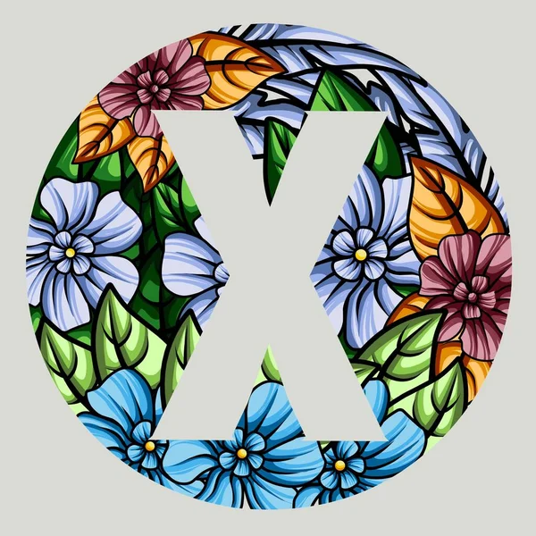 Çiçeksel monogram alfabe illüstrasyonu. vektör tasarımı