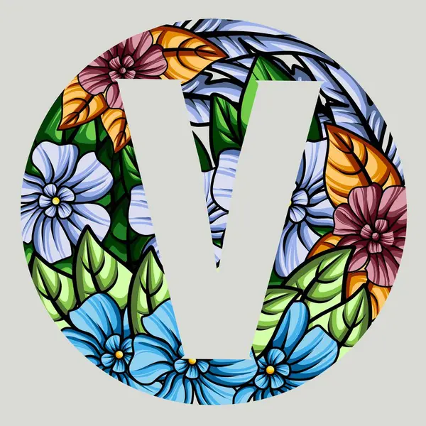 Çiçeksel monogram alfabe illüstrasyonu. vektör tasarımı