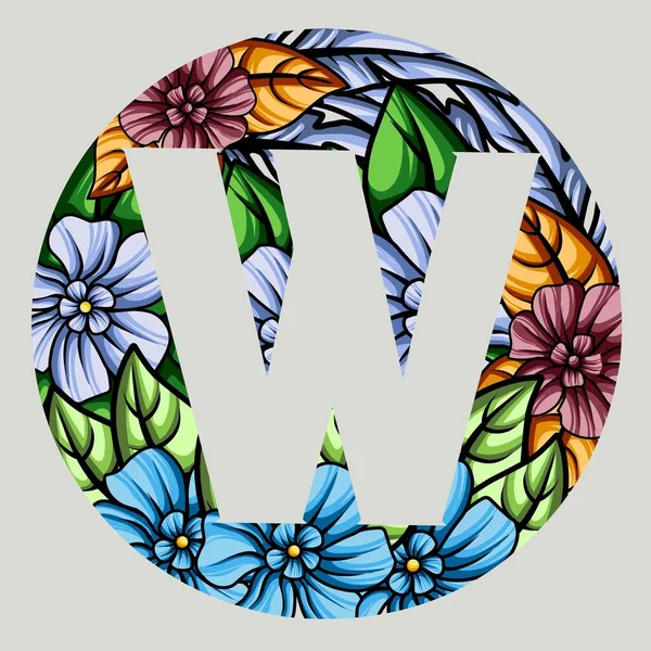 Çiçeksel monogram alfabe illüstrasyonu. vektör tasarımı