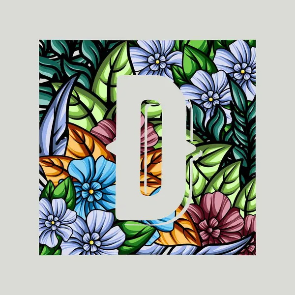 Çiçeksel monogram alfabe illüstrasyonu. vektör tasarımı