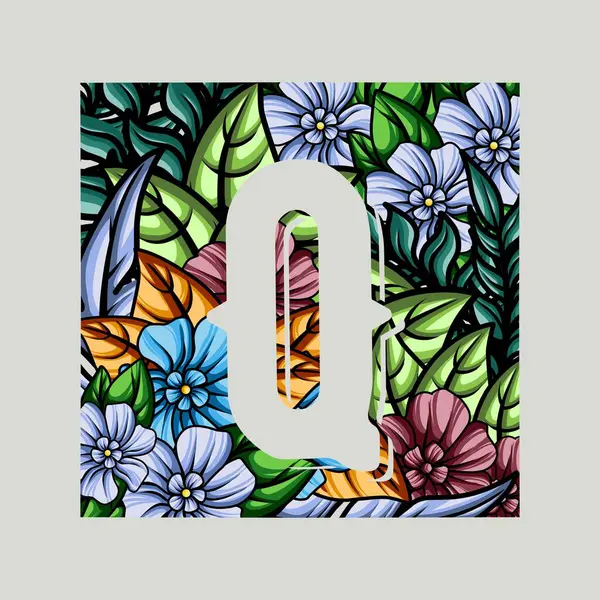 Çiçeksel monogram alfabe illüstrasyonu. vektör tasarımı