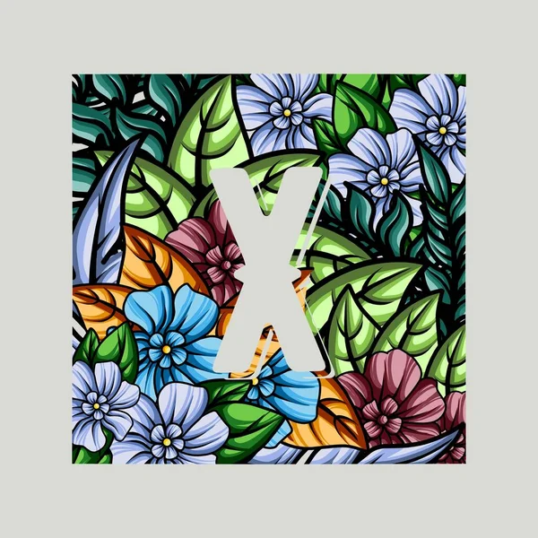 Çiçeksel monogram alfabe illüstrasyonu. vektör tasarımı