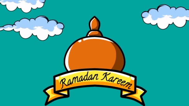 Fundo Arabesco Animado Para Saudações Religiosas Como Ramadã Hajj Eid — Vídeo de Stock