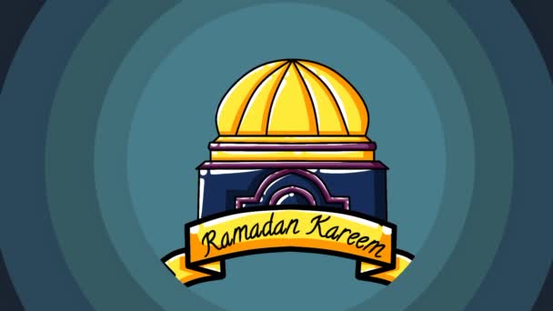 Arrière Plan Arabesque Animé Pour Les Salutations Religieuses Comme Ramadan — Video