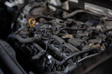Motor kaputun altında. Yüksek kalite fotoğraf