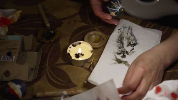 乌克兰人的传统彩绘牡蛎蛋 — 图库视频影像