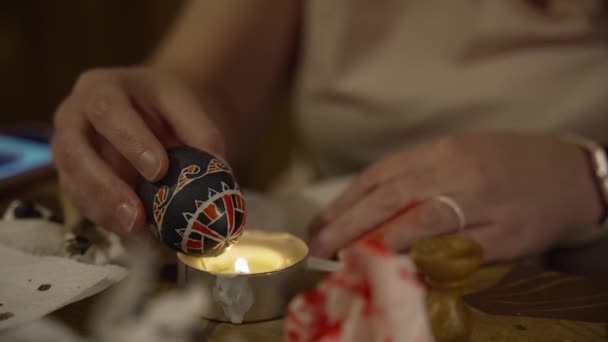 Ucraniano Tradicional Pintado Páscoa Ovo Pysanka — Vídeo de Stock