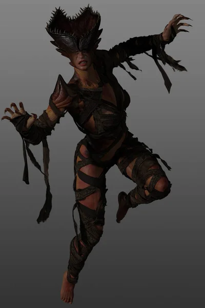Rendering Female Warrior Monster Female Demon — Stock Photo, Image