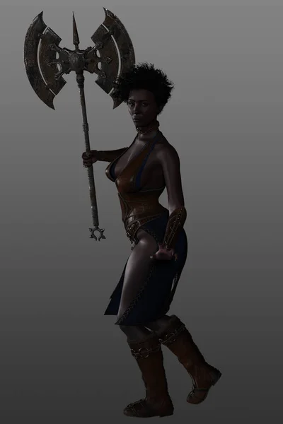 Representación Una Guerrera Fantasía Poc Femenino Vikingo Shieldmaiden — Foto de Stock