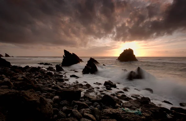 Vacker Solnedgång Havet — Stockfoto