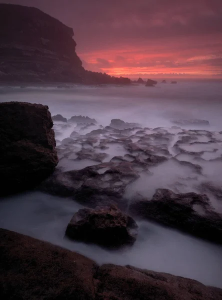 Portekiz Kuzeyindeki Okyanusun Üzerinde Güzel Bir Gün Doğumu — Stok fotoğraf