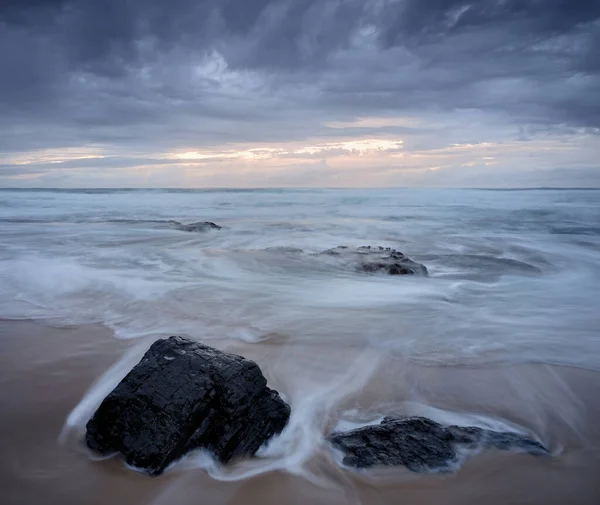 Tramonto Nella Spiaggia Mare — Foto Stock