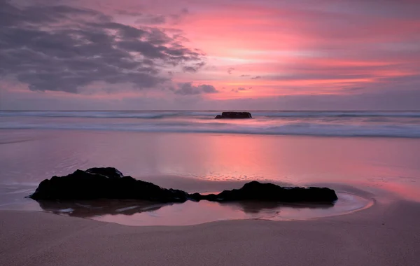 Západ Slunce Pláži Srí Lance — Stock fotografie