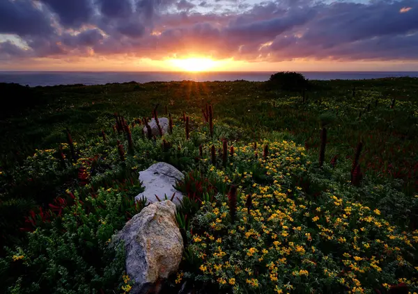 丘の日没 シントラ ポルトガル ロイヤリティフリーのストック画像