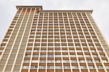 Lille, Fransa 'nın Euralille bölgesindeki eski bir bloğun manzarası