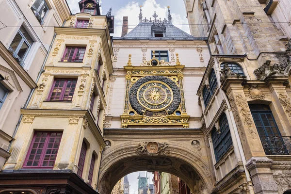Słynny Gros Horloge Zegar Astronomiczny Xiv Wieku Rouen Francja — Zdjęcie stockowe