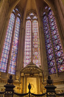 Amiens, France - September 28, 2022: interior view of the famous Amiens Cathedral.The cathedral is the seat of the Bishop of Amiens and is listed as a UNESCO World Heritage Site
