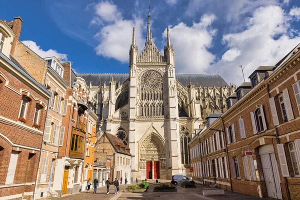 Amiens France September 2022 Amiens Cathedral Unidentified People Amiens Capital — Stock Photo, Image