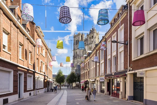 Amiens France September 2022 Shopping Street Unidentified People City Center — Stok fotoğraf