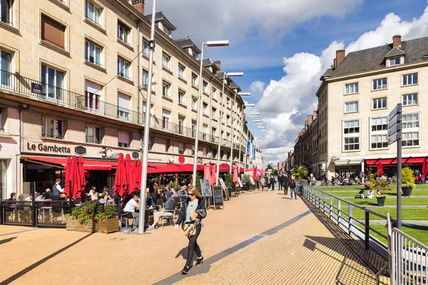 Amiens France September 2022 View Place Gambetta Unidentified People Amiens — Stock Photo, Image