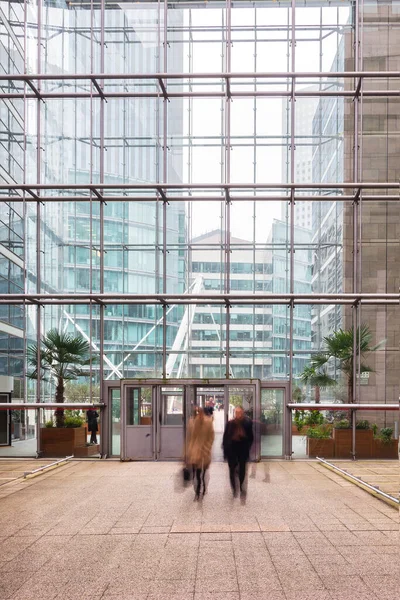 Picture Blurred Business People Who Walking Office Building Area — Stockfoto