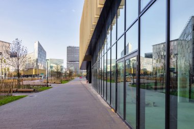 Lille, France - October 02, 2022: Modern ShAKe building in Euralille is a complex of community property where nature, city, business and social life, work and rest come together