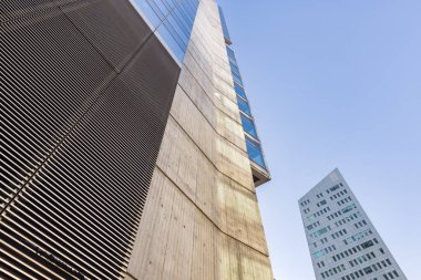 Lille, France - October 02, 2022: modern skyscraper Tour de Lille. It is an office skyscraper in Euralille, the business district of the Lille metropolitan area
