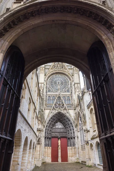 Rouen Frankreich Oktober 2022 Seitenportal Der Kathedrale Von Rouen Ist — Stockfoto