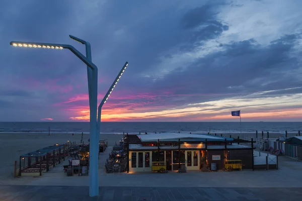 Den Haag Nederländerna April 2016 Beach Bar Vid Stranden Scheveningen — Stockfoto
