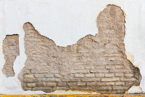 Background Texture Old Bricked House Wall Cracked Paint — Stock Photo, Image