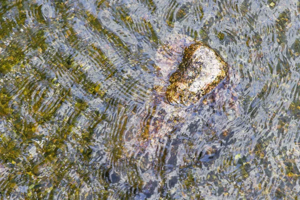 Bir Gölün Dalgalı Yüzeyinin Altındaki Bir Kayanın Resmi — Stok fotoğraf