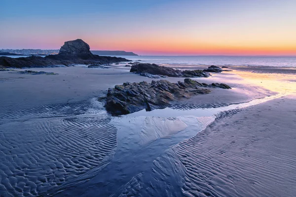 Picture Beach Crozon Peninsula Brittany France Sunset — Stock Photo, Image