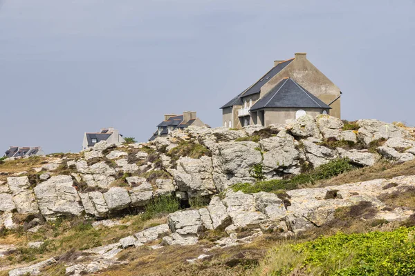 Houses Rocky Coast Crozon Peninsula Brittany France Town Camaret Sur — Stock Photo, Image