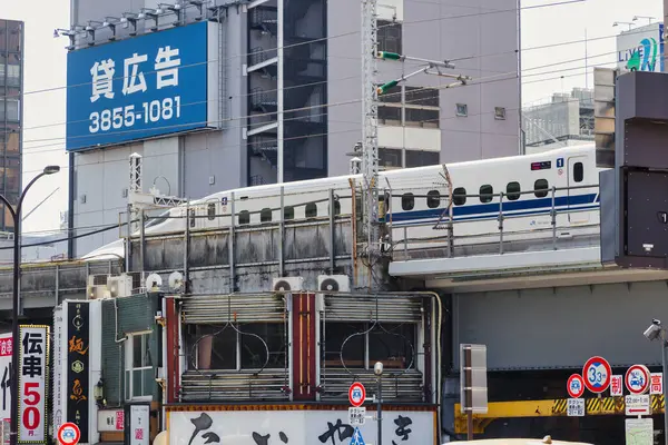 Tokio Japan April 2023 Shinkansen Zug Auf Einer Eisenbahnstrecke Der — Stockfoto