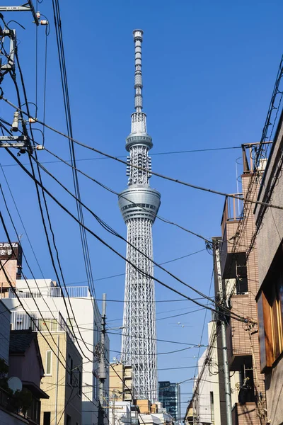 Τόκιο Ιαπωνία Απριλίου 2023 Θέα Στο Δρόμο Φόντο Skytree Του — Φωτογραφία Αρχείου