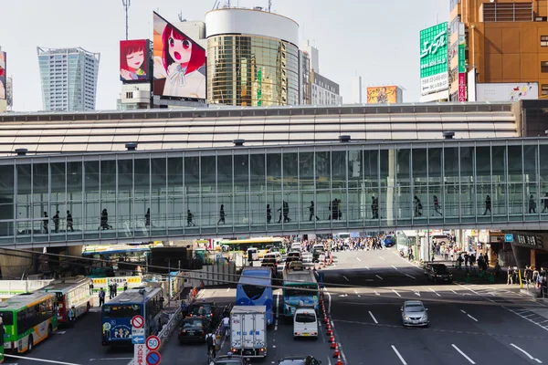 Токио Япония Апреля 2023 Года Пешеходная Улица Сибуе Неизвестными Людьми — стоковое фото