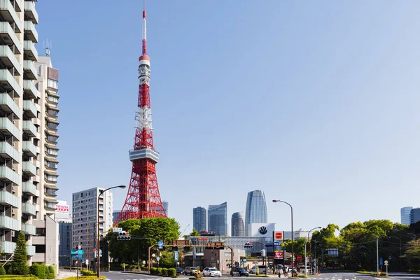 Токио Япония Апреля 2023 Года Вид Токийской Башни Минато Башня — стоковое фото