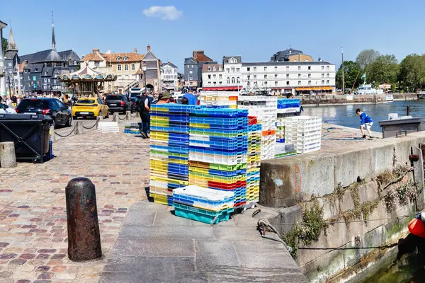 Honfleur Francia Giugno 2023 Porto Honfleur Con Persone Non Identificate — Foto Stock