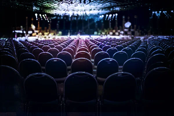 Chairs Roll Concert Stage Projection Present Event Aditorium Audience Stock Image