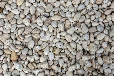 Yumuşak, bulanık bir arka planı olan yuvarlak nehir taşı dokusu doğal kusurları ve organik desenleri vurguluyor.