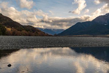 Waimakariri river flowing through Hawdon Valley clipart