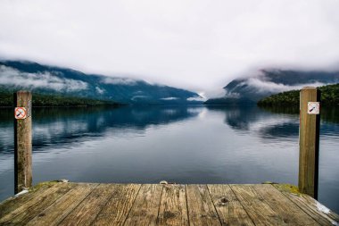 Ducks on the calm surface of Lake Rotoiti, St Arnaud, Nelson clipart