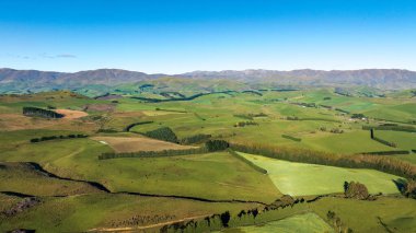 Kamp Vadisi 'nden geçen hava manzarası tarım arazisi.