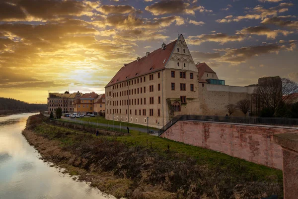 Starożytne Miasto Grimma Sachsen Niemcy Widok Stare Historyczne Miasto Miejsce Zdjęcia Stockowe bez tantiem