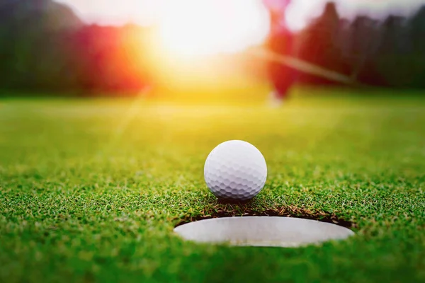 Bolas Golfe Clube Golfe Grama Verde Sol Luz Brilhante — Fotografia de Stock