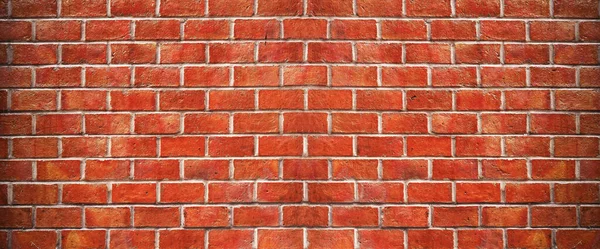Wide View Red Brick Wall Construction — Stock Photo, Image