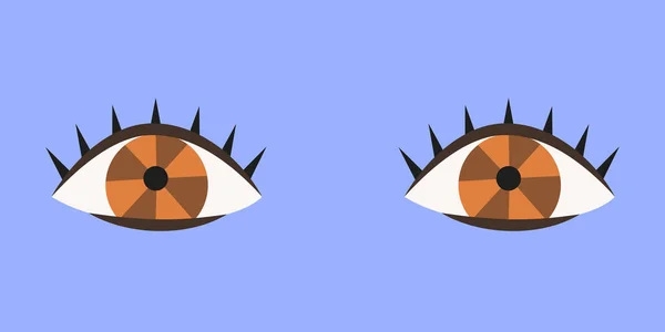 Brązowe Oczy Płaskim Stylu Piękna Część Ludzkiego Ciała — Wektor stockowy