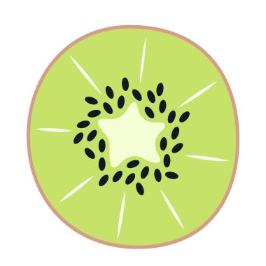 Yarım kivi. Düz stil tatlı meyve.