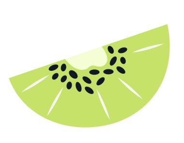 Bir dilim kivi. Düz stil tatlı meyve.